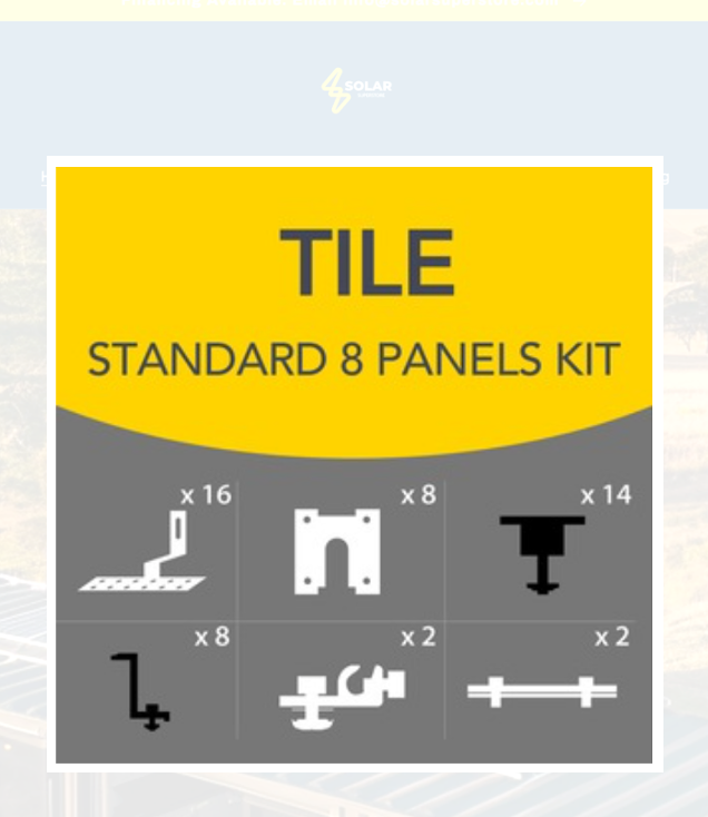 Kit de montaje de 8 paneles Antai (1-8) - Azulejo/Negro (ATL-Tile-G2-2000-30/35-B)