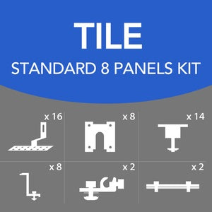 Kit de montage pour panneaux Titan 8 (1-8) - Carrelage/Noir (TT-TILE-8P-30/35-B)