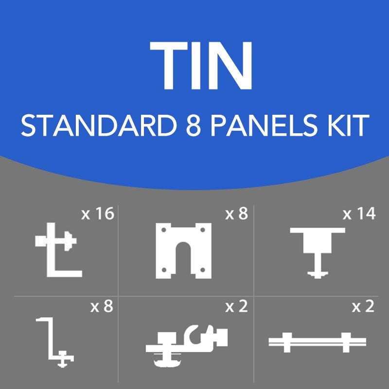 Kit de montaje para paneles Titan 8 (1-8) - Estaño/Negro (TT-TIN-8P-30/35-B)