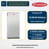 Fronius LFP battery with specifications and branding on a white background