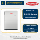 Fronius LFP battery with specifications and branding on a white background