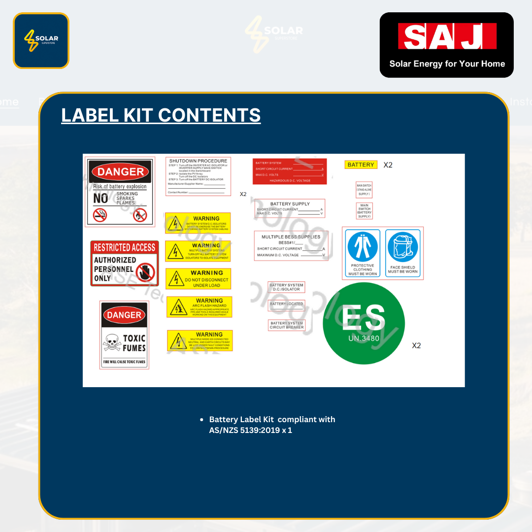 SAJ Hybrid Solar Battery Kit – 5kW Inverter (H2-5K-S2) + 15kWh Battery (B2-15.0-HV1)