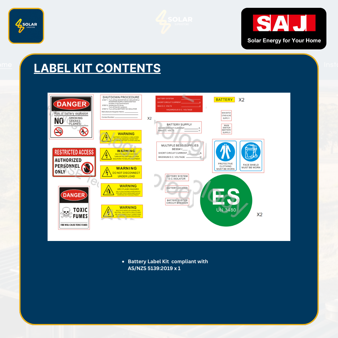 SAJ Hybrid Solar Battery Kit – 5kW Inverter (H2-5K-S2) + 10kWh Battery (B2-10.0-HV1)