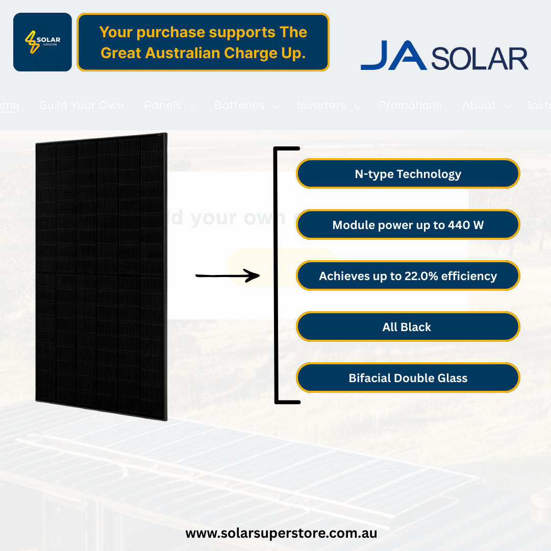 JA Solar Home Package: 440W [JAM54D41-440/LB] Panels (All Black N-Type)