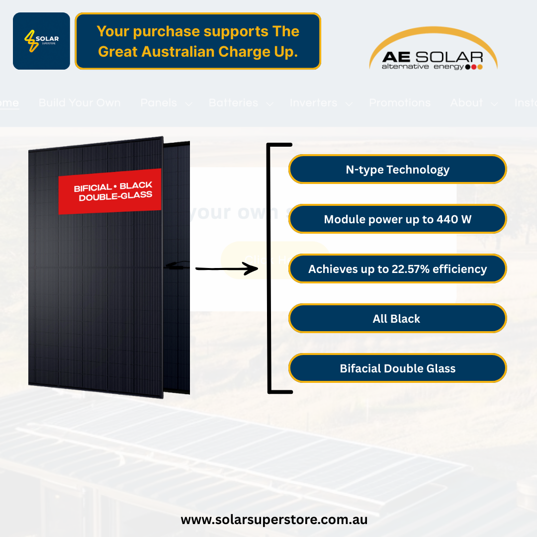 AE Solar Home Package: 440W [AE440CMD-108BDE] Panels (All Black N-Type)