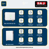 SAJ Hybrid Solar Battery Kit – 5kW Inverter (H2-5K-S2) + 10kWh Battery (B2-10.0-HV1)
