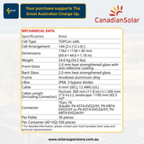 Canadian Solar Home Package: 1.32kW-101.2kW (440W CS6.2-48TD Panels) All-Black N-Type TOPCon