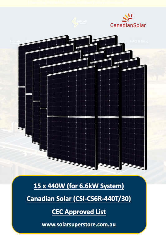 6.6kw Canadian Solar Panel Kit for Home (15x440W CS6R-440T) CEC Approved