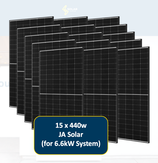 6.6kW Solar System Panels Only (15x440W JA Solar Bifacial)