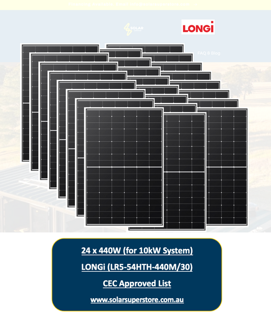 10kw LONGi Solar Panel Kit for Home (24x440W LR5-54HTH) CEC Approved