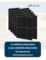 6.6kW JA Solar Panel Kit for Home (15x440W JAM54D40) CEC Approved