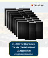 10kw TW Solar Panel Kit for Home (24x440W - TWMND-54HS440) CEC Approved